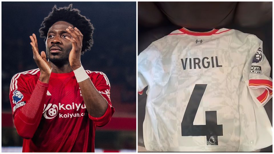 Ola Aina was gifted Virgil van Dijk’s matchday shirt after a thrilling Premier League encounter that ended in a 1-1 draw at the City Ground.