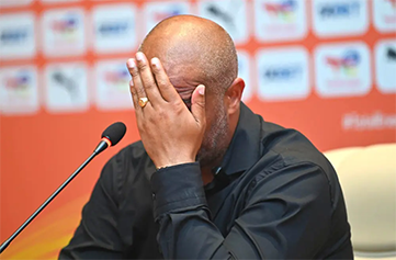 Eric Chelle at the Press Conference after Nigeria Super Eagles B loss to Sudan