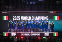 Italy men’s volleyball team celebrating 2025 FIVB World Championship victory