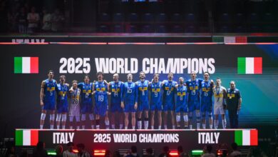 Italy men’s volleyball team celebrating 2025 FIVB World Championship victory