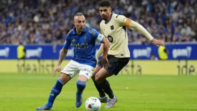 Barcelona came from behind to beat struggling Real Oviedo 3-1 and keep their unbeaten run in La Liga this season in a game that had 40-Year-Old Cazorla making his first La Liga start for the home side.