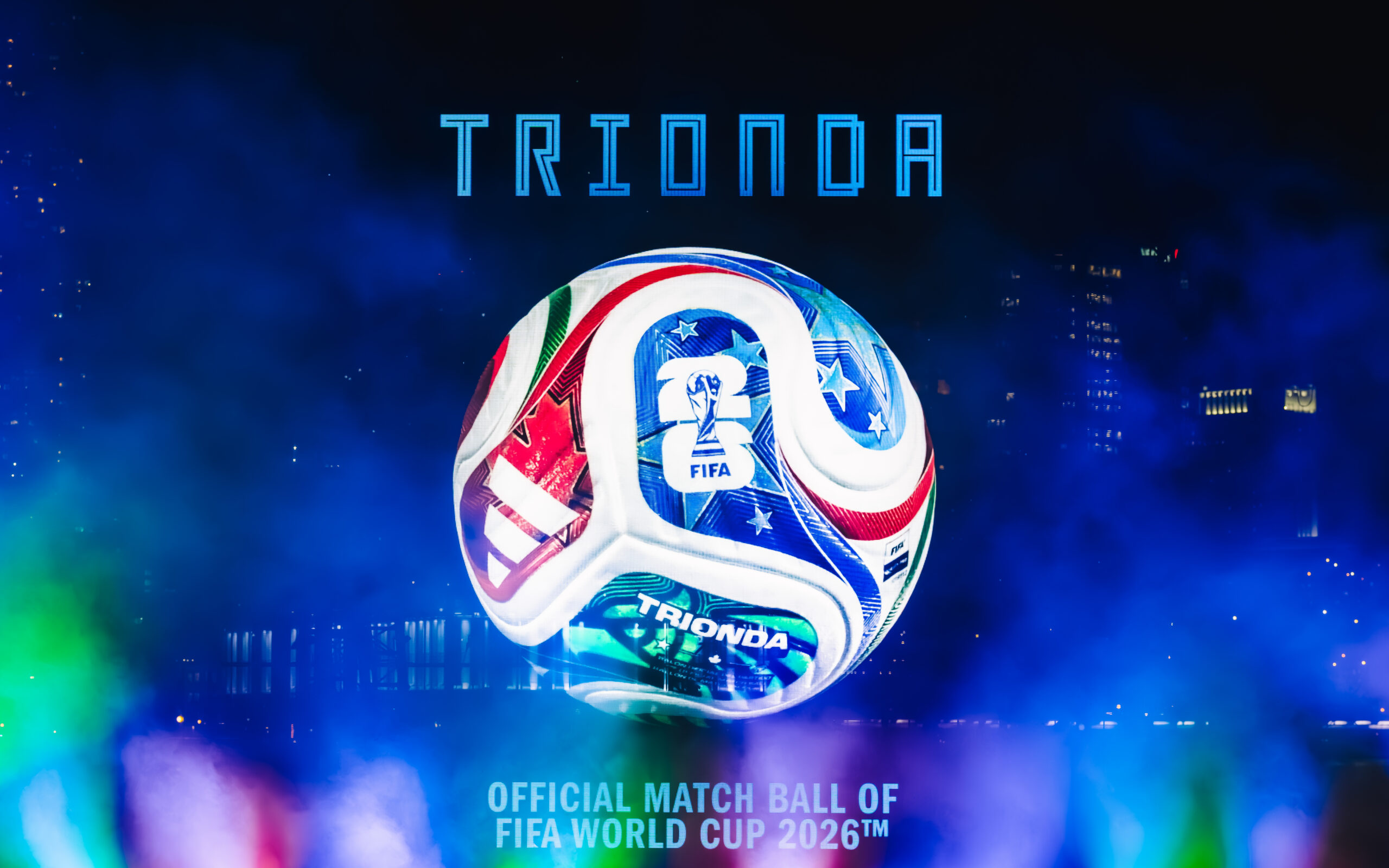 TRIONDA, the official FIFA World Cup 2026 ball, unveiled by adidas in Toronto.