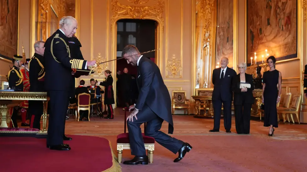 Former England captain Sir David Beckham has been officially knighted by King Charles III for his outstanding services to football and his contributions to British society.