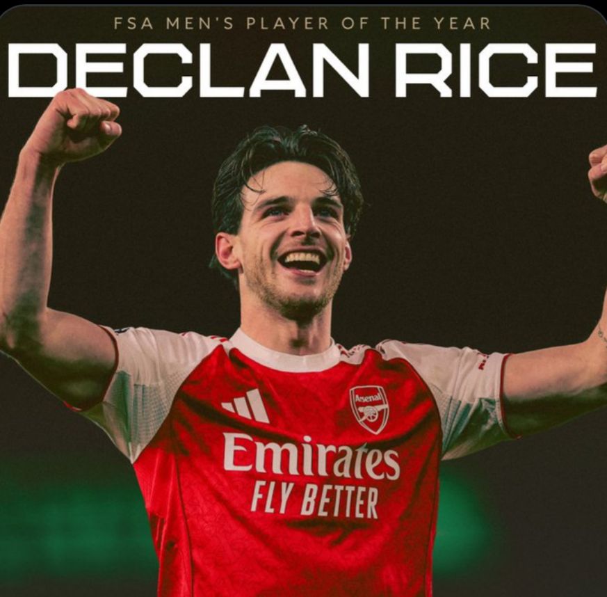 Declan Rice wins FSA Men’s player of the year