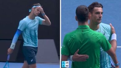 Lorenzo Musetti forced to retire against Djokovic