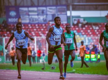 2nd Niger Delta Games male 100m Champion, Samuel Chukwueze of Delta State